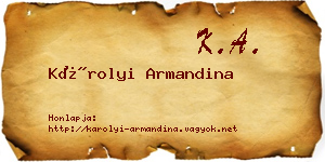 Károlyi Armandina névjegykártya